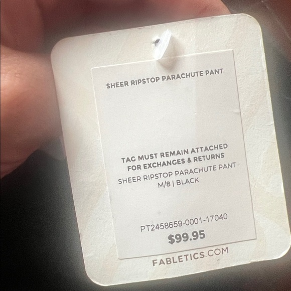 Fabletics Black Parachute Pants fabletics ripstop parachute pants new with tags - Picture 2 of 3